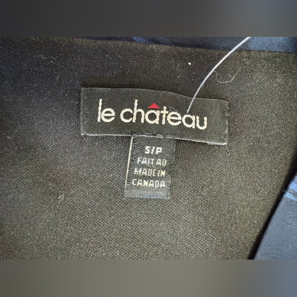 Le Chateau EUC Pencil Dress Floral Blue Midi Size Small - Picture 9 of 10